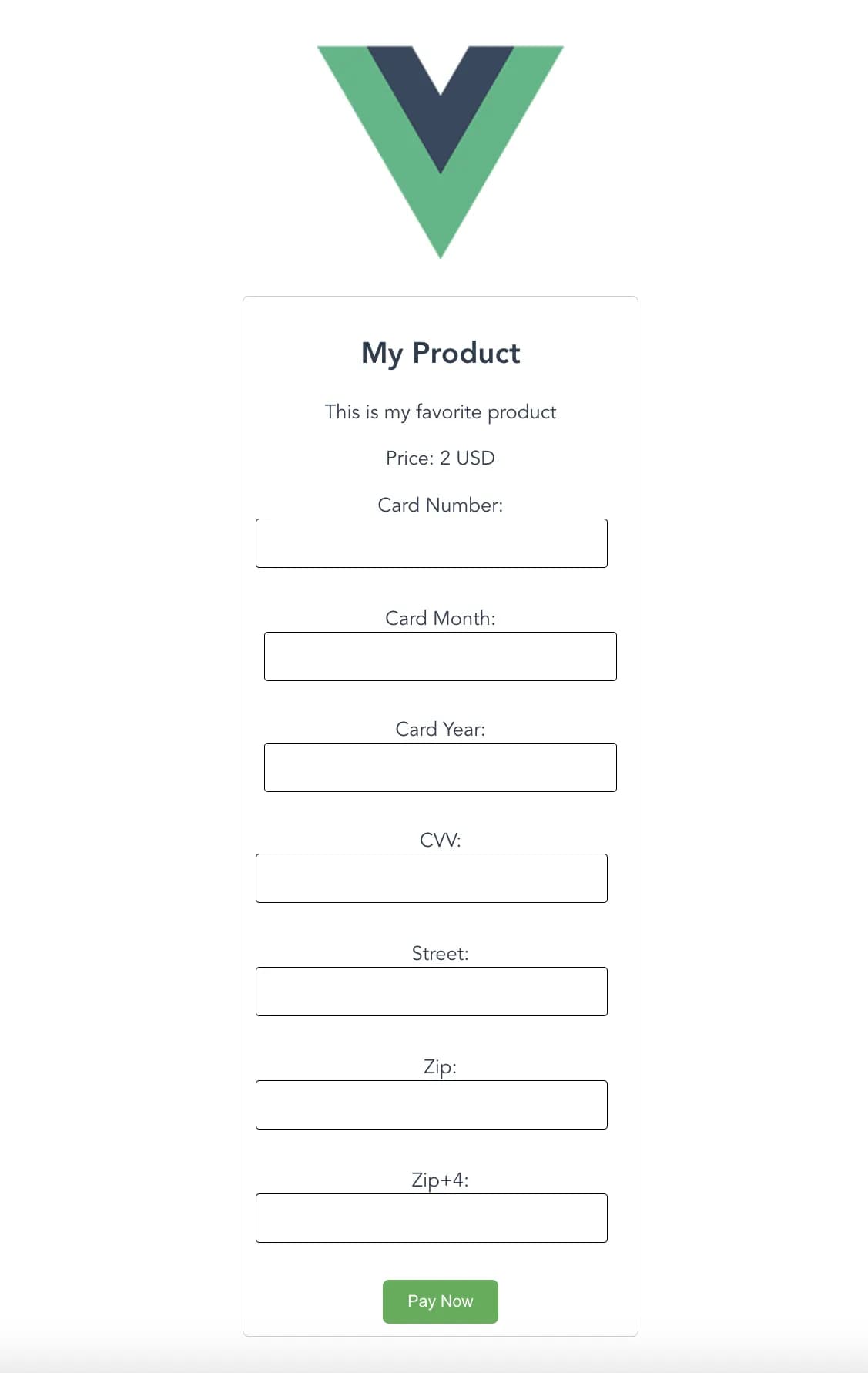 Vue Payment Form