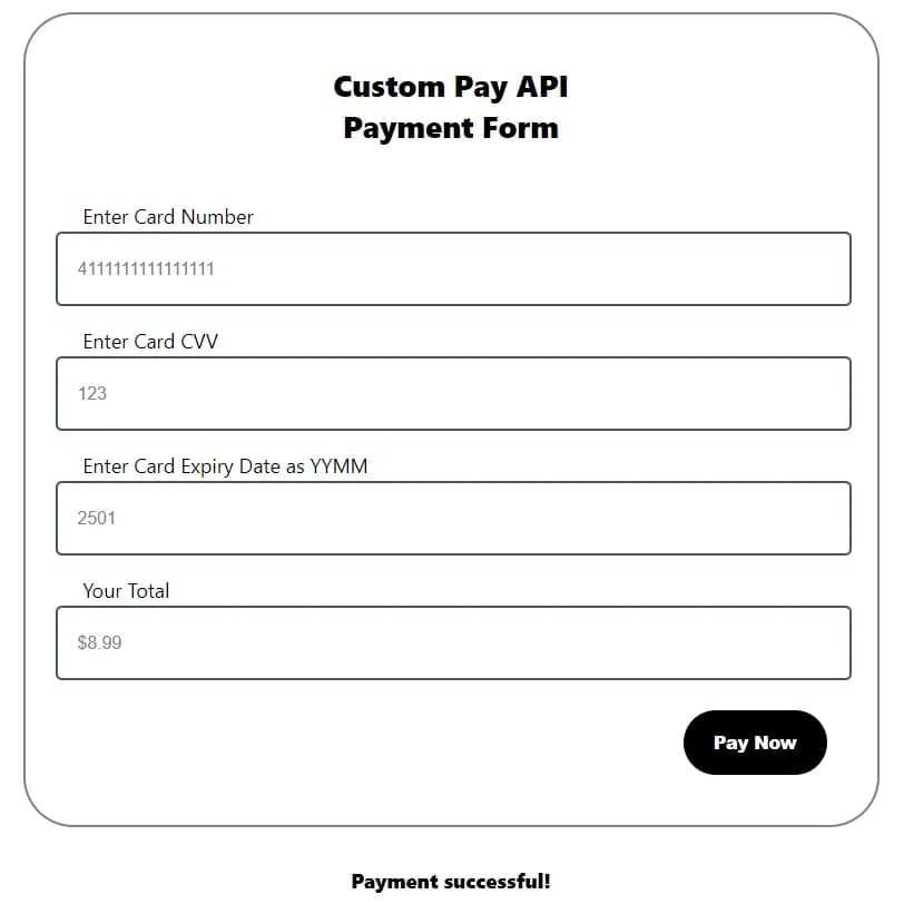 Custom Payment Form