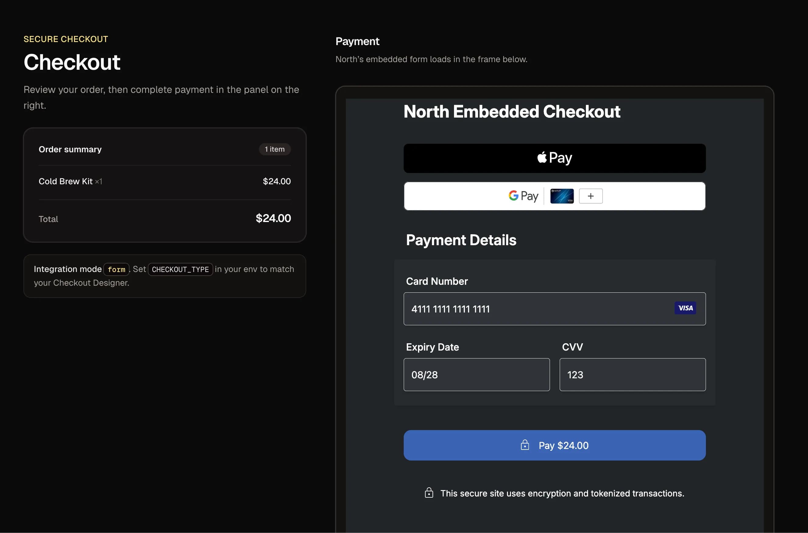 Embedded Checkout demo store