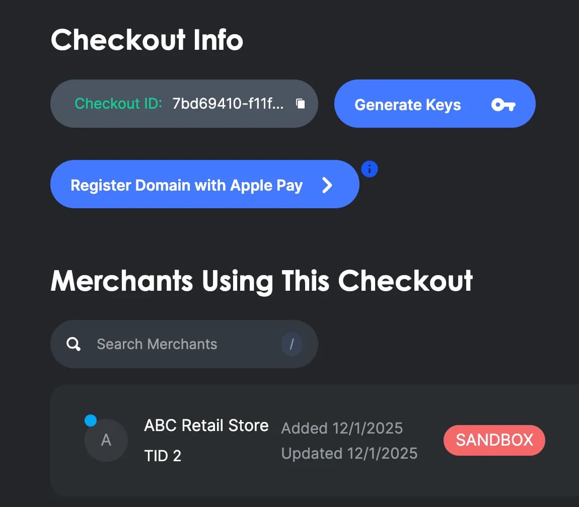 Embedded Checkout demo store