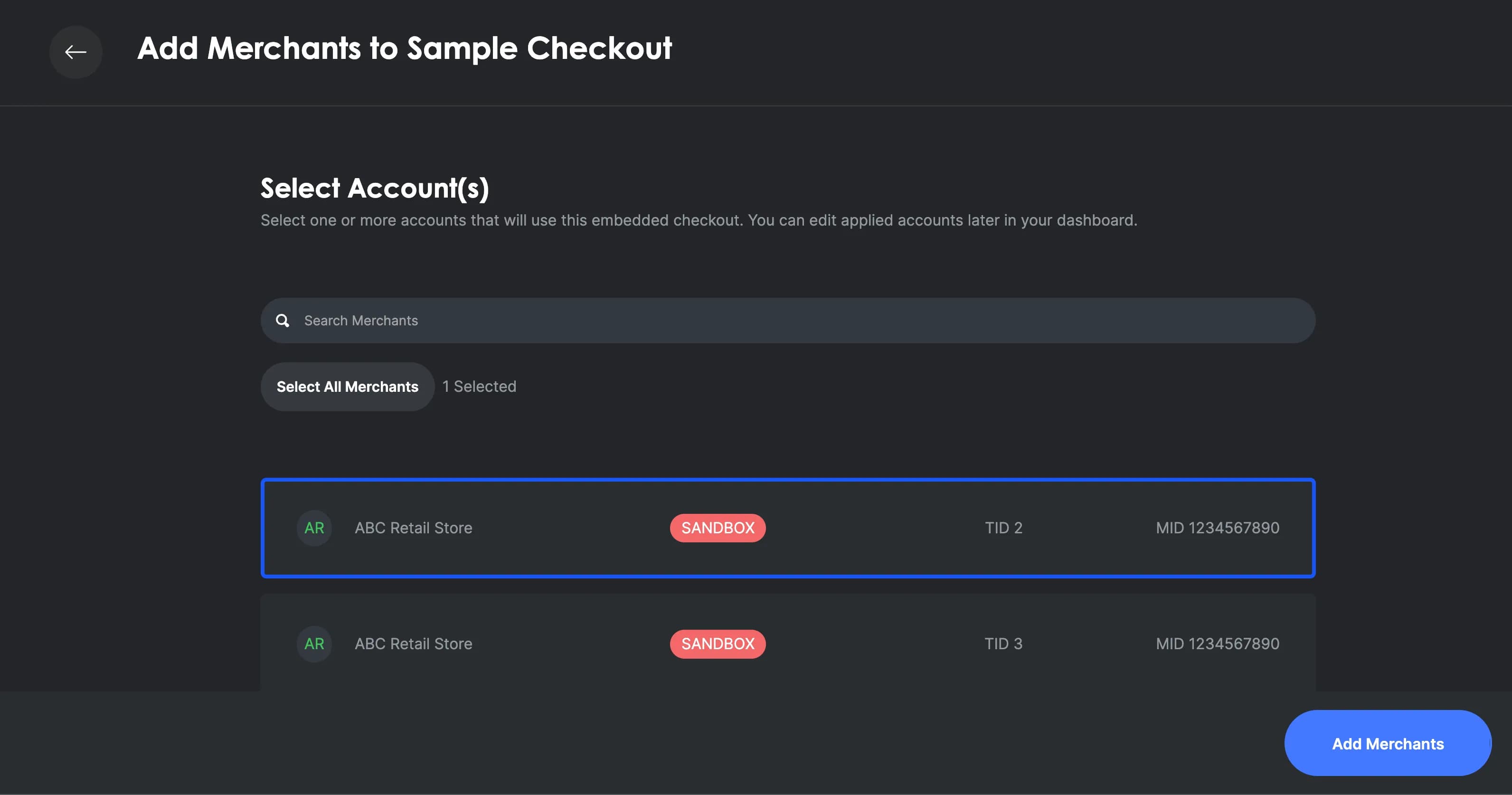 Embedded Checkout demo store