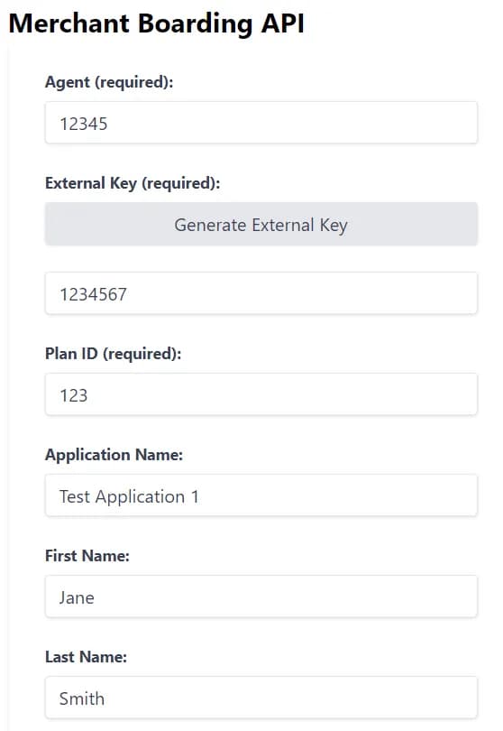Merchant onboarding application made with North's Merchant Boarding API