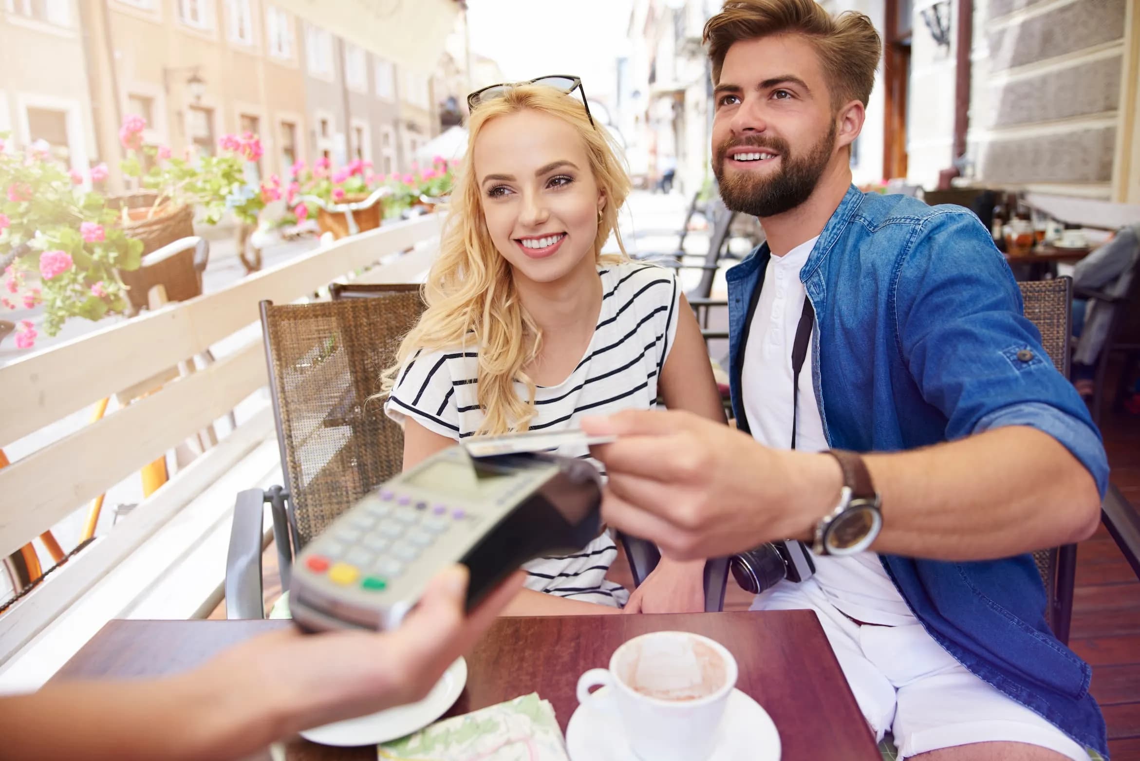 Customer using NFC payment technology