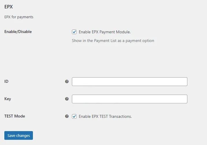 enter your WooCommerce credentials and select Test Mode