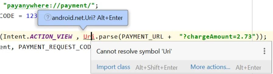 Payanywhere Android SDK screen
