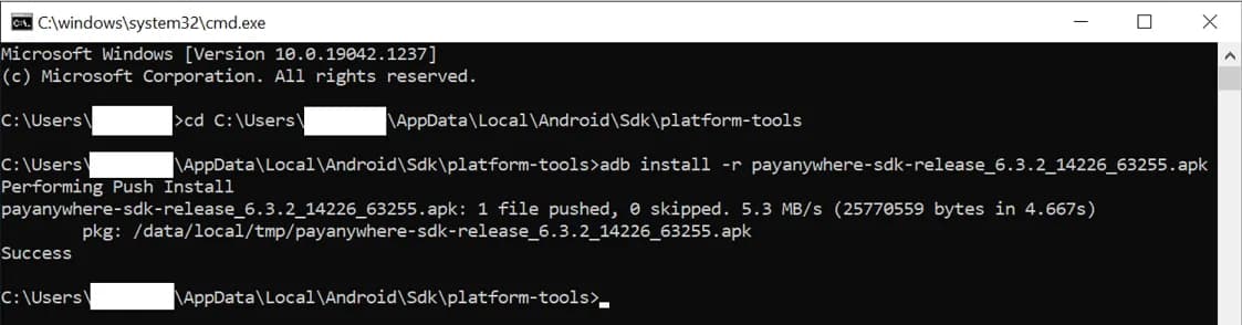 Payanywhere Android SDK screen